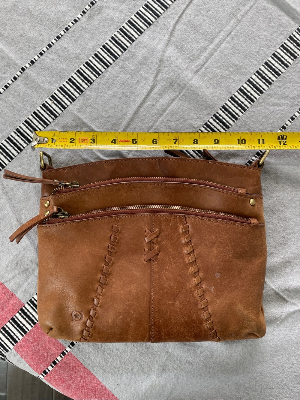 Vintage brown leather Born brand clutch